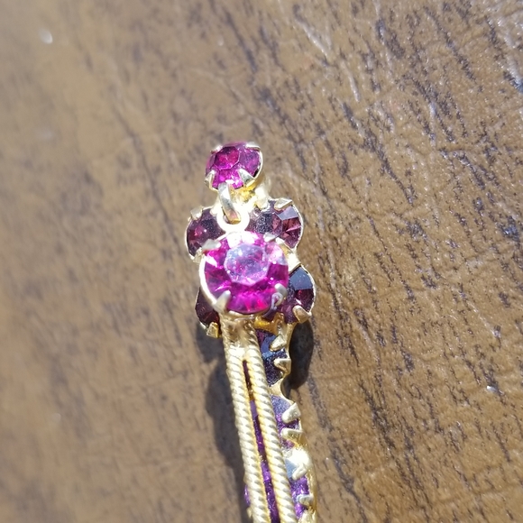 Vintage Rare Fantastic Juliana D&E Pink, Purple, AB Rhinestone Banjo Pin Brooch - Picture 3 of 14